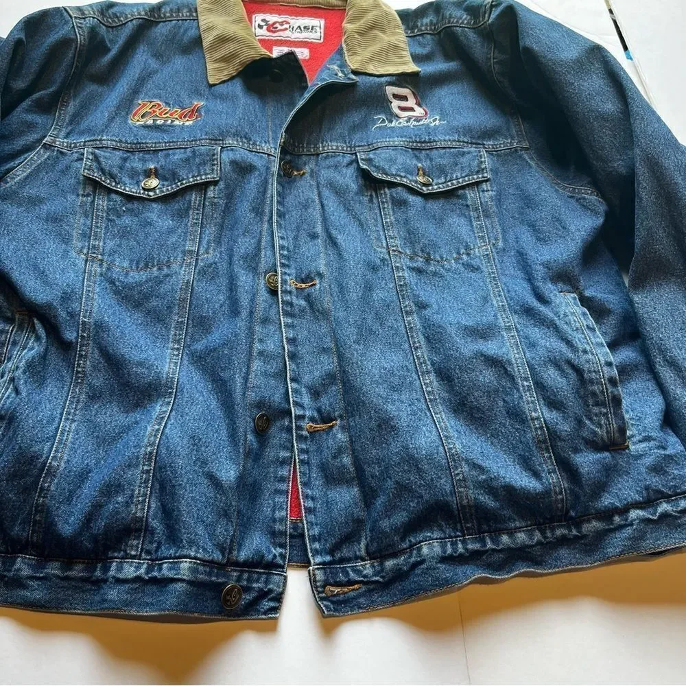 Chase Authentics Men's Vintage Bud Racing Dale Earnhardt Jr. Blue Jean Jacket XL